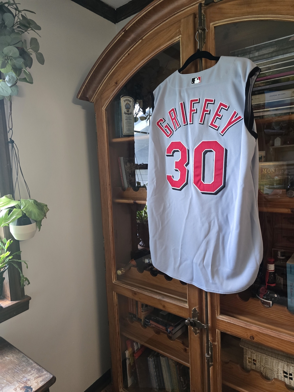 Russell Athletic Light Gray Baseball Jersey Patch with Red & Blue Accents